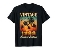 Vintage 1988 Limited Edition Sunset Palm Trees 37th Birthday T-Shirt