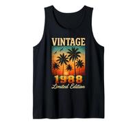Vintage 1988 Limited Edition Sunset Palm Trees 37th Birthday Tank Top