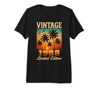 Vintage 1988 Limited Edition Sunset Palm Trees 38th Birthday Premium T-Shirt