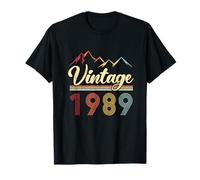 Vintage 1989 Retro Mountains 34th Birthday Gift T-Shirt