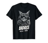 Vintage 1990 | Cat with Eye Patch | Funny Cats T-Shirt