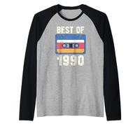 Vintage 1990's Kid Retro Era Born in The 1990 Cassette Raglan Baseball Tee