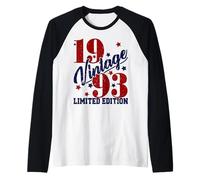 Vintage 1993 Limited Edition 32nd B-Day Mens Womens Present Raglan Baseball Tee
