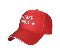 Vintage 1993 Unisex Baseball Hat Breathable Trucker Hats Soft Flat Brim Baseball Caps for Sun Hiking Sports