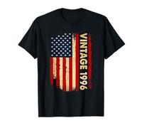 Vintage 1996 American Flag 30 Years Old Gifts 30th Birthday T-Shirt