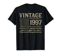 Vintage 1997 Camo Flag 29th Birthday Camouflage 29 Years Old T-Shirt