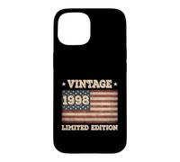 Vintage 1998 Limited Edition American Flag 28th Birthday USA Case for iPhone 15