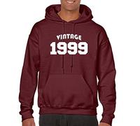 Vintage 1999 Hoodie - 21st Birthday, Gift, Collectors, Retro (Medium,Maroon)