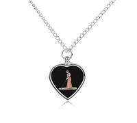 Vintage 19th Century Golfing Woman Custom Dog Urns Alloy Pet Ashes Jewelry Pets Cremation Pendant Necklace for Men Women Keepsake