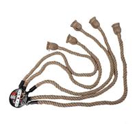 Vintage 1m 5-Head Hemp Rope Ceiling Chandelier, Style Pendant Light with E27 Lamp Fittings for Home, Café or Restaurant Decoration, Bulbs Not Included