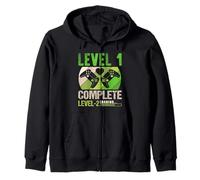 Vintage 1st Wedding Anniversary - Funny Level 1 Complete Zip Hoodie