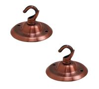 Vintage 2 Pack Ceiling Rose Hook Plate Metal Copper 75mm Light Fitting