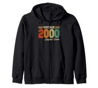 Vintage 2000 Original Parts Birthday 2000 Men Women Vintage Zip Hoodie