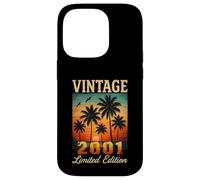 Vintage 2001 Limited Edition Sunset Palm Trees 24th Birthday Case for iPhone 14 Pro