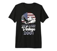 Vintage 2001 Patriotic Eagle 25th Birthday American Flag Premium T-Shirt