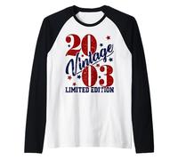 Vintage 2003 Limited Edition 22nd B-Day Mens Womens Present Raglan Baseball Tee