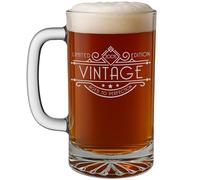 Vintage 2005 Etched 16oz Glass Beer Mug Stein - Happy 21st Birthday Gifts, Decorations Men Women Guy, Turning 21 Year Old, Bday Party Favors Supplies, Finally 21 Best Gift Idea Son Gatsby