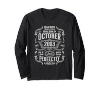 Vintage 22nd Birthday Legends were Born in October 2003 Long Sleeve T-Shirt