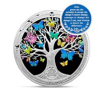 Vintage 24 Hours Sobriety Coin - Addiction Recovery Tree of Life AA Coins - 1 Day Butterfly AA Chips and Medallions - 1-20 Prime NA AA Living Clean Narcotics Alcoholics Anonymous Gifts for Men Women