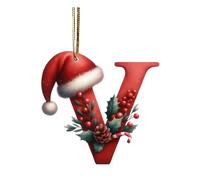 Vintage 26 Alphabet Xmas Letters Ornaments A to Z Hanging Pendant, Monogram Alphabet Name Ornaments for Christmas Tree Decoration