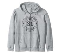 Vintage 31st Wedding Anniversary Just Married 31 Years Ago Zip Hoodie