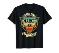 Vintage 34th Birthday Legend Since March 1991 T-Shirt