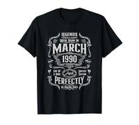 Vintage 35th Birthday Legends Were Born In March 1990 T-Shirt