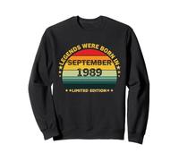 Vintage 36th Birthday Legends Were Born In September 1989 Sweatshirt
