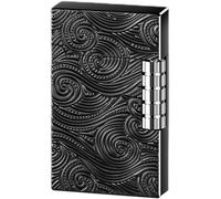 Vintage 3D Carved Side Wheel Trench Kerosene Lighter Soft Flame Kerosene Reusable Lighter for Candles Firework Camping (Black)