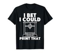 Vintage 3D Printer Gifts 3D Printing Funny T-Shirt - Unisex Adult, 3D Printing Theme, Black, Small