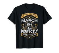 Vintage 41st Birthday Legends Were Born In March 1984 T-Shirt