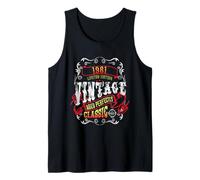Vintage 44 Birthday Decoration Men Women 44yr 1981 44th Bday Tank Top