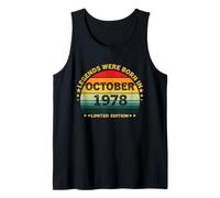 Vintage 47th Birthday Legends were Born in October 1978 Tank Top