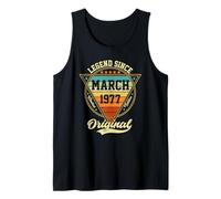 Vintage 49th Birthday Legend Since March 1977 Tank Top