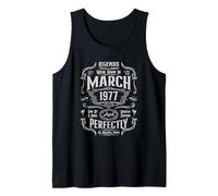 Vintage 49th Birthday Legends were Born in March 1977 Tank Top