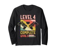 Vintage 4th Year Wedding Anniversary Funny Level 4 Complete Long Sleeve T-Shirt