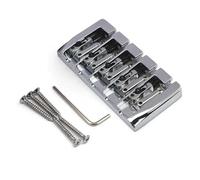 Vintage 5 String Locked Saddle Bass Bridge 111x54MM Body Bottom Through String Spacing 19MM Bass Fixed Bridge Black/Gold/Chrome(Chrome)