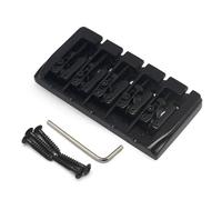 Vintage 5 String Locked Saddle Bass Bridge 111x54MM Body Bottom Through String Spacing 19MM Bass Fixed Bridge Black/Gold/Chrome(Schwarz)