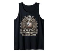 Vintage 50th Birthday Built 50 Years Ago Patriotic USA Flag Tank Top