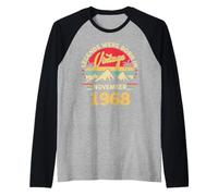 Vintage 57th Birthday Legends were Born in November 1968 Raglan Baseball Tee