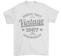 Vintage 58th Birthday T-Shirt for Men - 1967 Cotton Tee, White, White 3XL