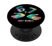 Vintage 6 7 Meme Six Seven Logo Ok Baby Boomer Funny PopSockets Adhesive PopGrip