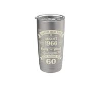 Vintage 60th Birthday Legends Born in August 1966 Stainless Steel Insulated Tumbler