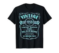 Vintage 66th Birthday Born in 1959 Limited Edition T-Shirt, Men, Black, Large