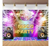 Vintage 70s 80s 90s Disco Party Decor Photography Backdrop For Let's Glow Crazy Background Shining Neon Night Speaker Banner 250x180CM