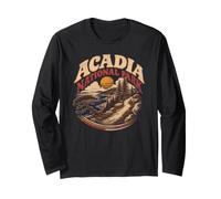 Vintage 70's Ocean Path Trail at Acadia National Park Maine Long Sleeve T-Shirt