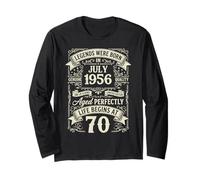 Vintage 70th Birthday Legends Born in July 1956 Long Sleeve T-Shirt