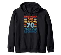 Vintage 70th Birthday Saying For 70 Year Old Dad And Grandpa Zip Hoodie