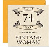 Vintage 74th Birthday Cards for Women, Aged 74 Years