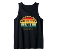 Vintage 74th Birthday Legends Were Born In August 1951 Tank Top